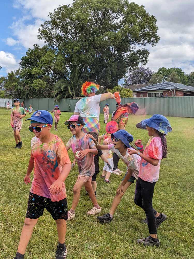 Student at colour run event