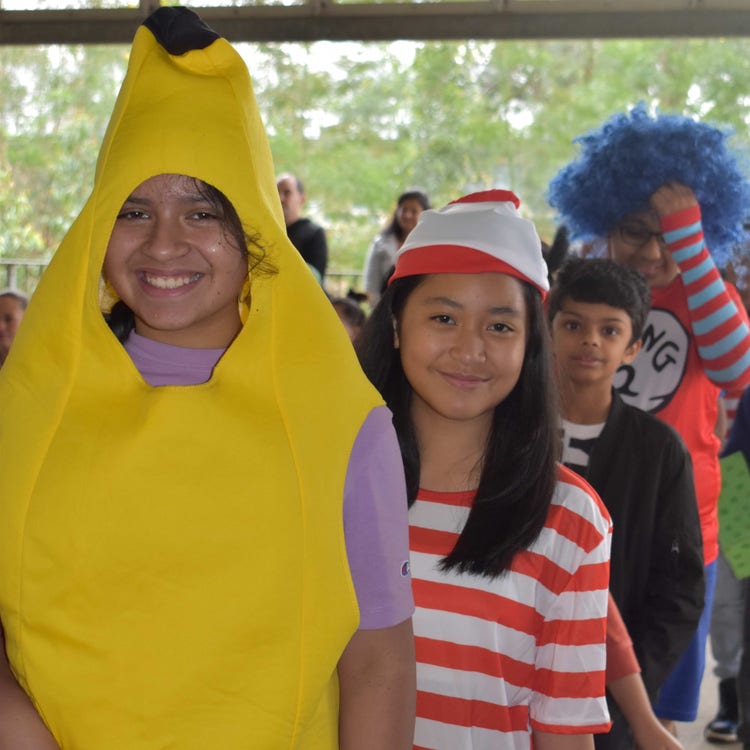 Students in book week costumes