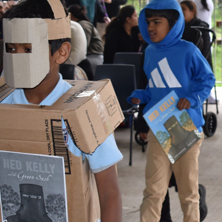 Students in book week costumes
