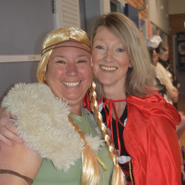Staff in book week costumes