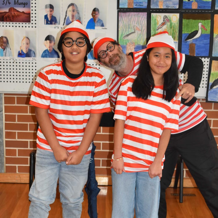 Staff and Students in book week costumes