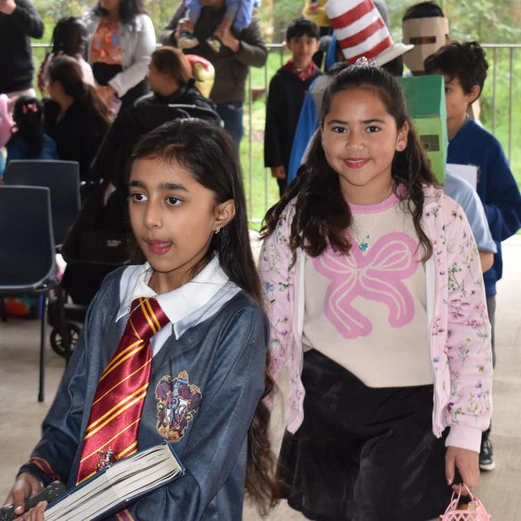 Students in book week costumes