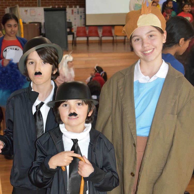 Students in book week costumes